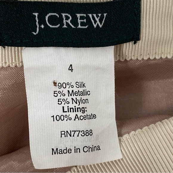 J Crew Womens Pleat Front Silk Blend A-Line Skirt Size 4 Gold Metallic - Picture 11 of 12